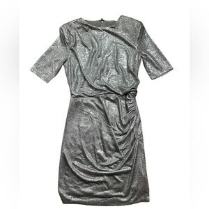 Catherine Malandrino Women's Lux Silver Color Metallic Dress Size Small